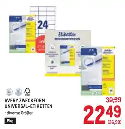 Metro Avery zweckform universal-etiketten Angebot