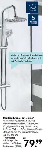 Hellweg Valblue Überkopfbrause-Set Praia Angebot