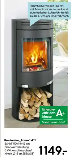 Hellweg Aduro Kaminofen 1.4 Stahl schwarz 6 kW Angebot