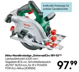 Hellweg Bosch Akku- Kreissäge Universalcirc 18V-53 solo Angebot