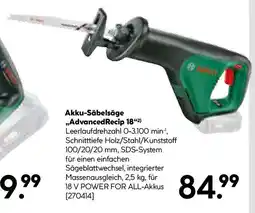 Hellweg Bosch Akku-Säbelsäge Advanced Recip 18 Solo Angebot