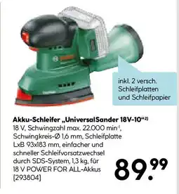 Hellweg Bosch Multischleifer UniversalSander 18V-10 Angebot