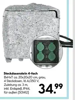 Hellweg Flector Garten Steckdosenstein 4- Fach Angebot