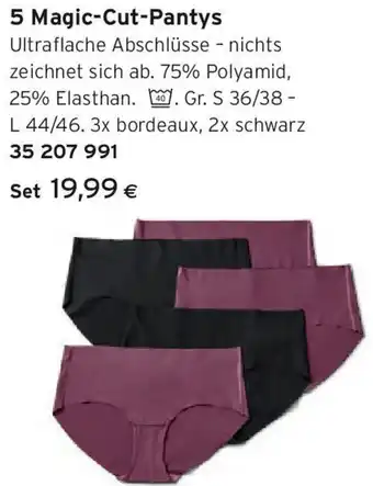 Tchibo Eduscho 5 Magic-Cut-Pantys Angebot