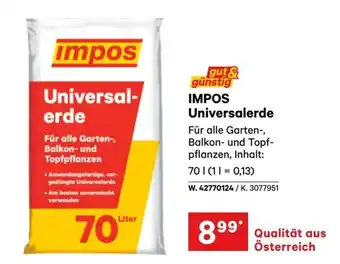 Lagerhaus impos Universalerde Angebot
