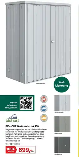 Lagerhaus BIOHORT Geräteschrank 150 Angebot