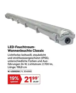 Lagerhaus LED-Feuchtraum- Wannenleuchte Classic Angebot