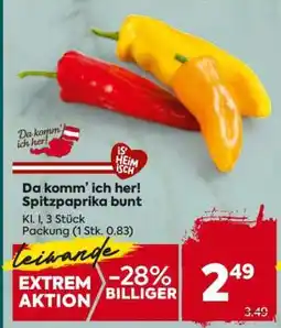 Billa Da komm’ ich her! Spitzpaprika bunt Angebot