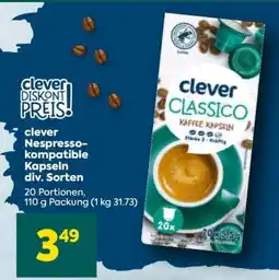 Billa clever Nespresso-kompatible Kapseln div. Sorten Angebot
