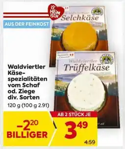 Billa Waldviertler Käse-spezialitäten vom Schaf od. Ziege div. Sorten Angebot