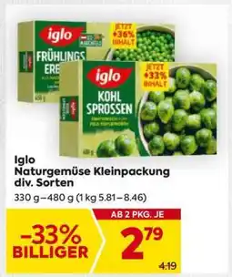 Billa Iglo Naturgemüse Kleinpackung div. Sorten Angebot