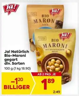 Billa Ja! Natürlich Bio-Maroni gegart div. Sorten Angebot