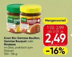 Spar Knorr Bio-Gemüse Bouillon, Gemüse Bouquet oder Rindessa Angebot