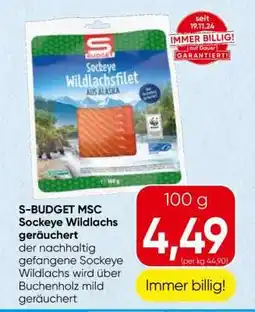 Spar S-BUDGET MSC Sockeye Wildlachs geräuchert Angebot
