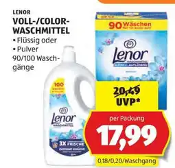 Hofer LENOR VOLL-/COLOR-WASCHMITTEL Angebot