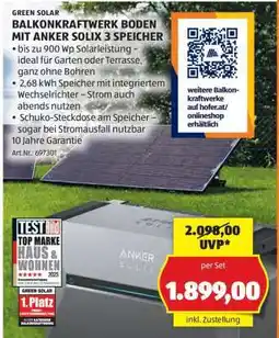 Hofer BALKONKRAFTWERK BODEN MIT ANKER SOLIX 3 SPEICHER Angebot