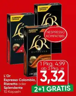 Eurospar L’Or Espresso Colombia, Ristretto oder Splendente Angebot