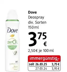 dm Dove Deospray div. Sorten Angebot