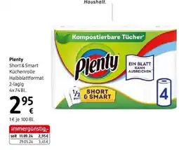dm Plenty Short & Smart Küchenrolle Halbblattformat 2-lagig Angebot