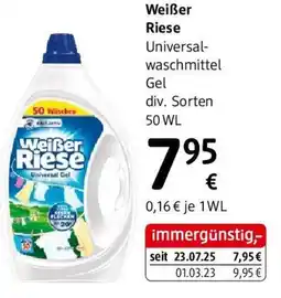 dm Weißer Riese Universal waschmittel Gel div. Sorten Angebot