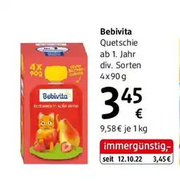 dm Bebivita Quetschie ab 1. Jahr div. Sorten Angebot