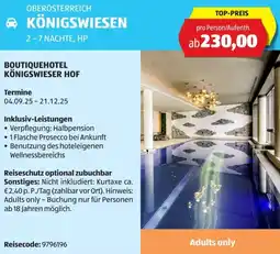 Hofer Reisen Oberösterreich königswiesen Angebot