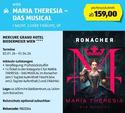 Hofer Reisen Wien maria theresia - das musical Angebot