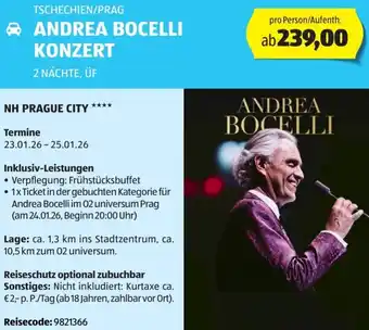 Hofer Reisen Tschechien/prag andrea bocelli Angebot