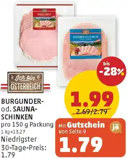 PENNY Burgunder- od. sauna- schinken Angebot