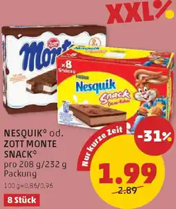 PENNY Nesquik od. zott monte snack Angebot
