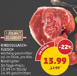 PENNY Rindsgulasch- fleisch Angebot