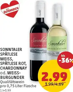 PENNY Sonntaler spätlese weiss, spätlese rot, chardonnay od. weiss- burgunder Angebot