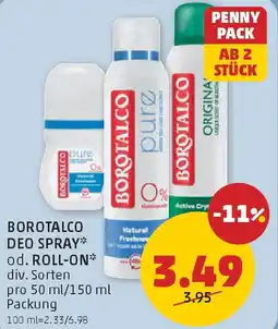 PENNY Borotalco deo spray, roll-on Angebot