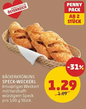 PENNY Bäckerkrönung speck-weckerl Angebot