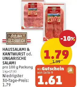 PENNY Haussalami & kantwurst od. ungarische salami Angebot