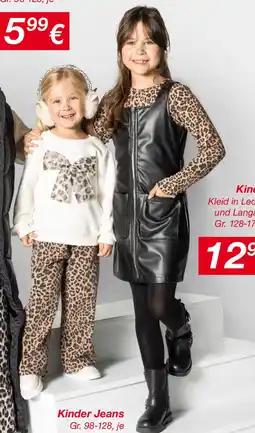 KiK Kinder Set Kleid in Leder-Optik und Langarmshirt Angebot