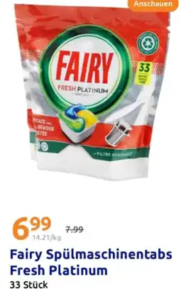 Action Fairy Spülmaschinentabs Fresh Platinum Angebot