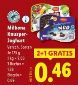 Lidl Milbona knusper- joghurt Angebot