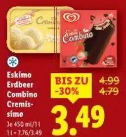 Lidl Eskimo erdbeer combino cremis- simo Angebot