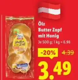 Lidl Butter zopf mit honig Angebot