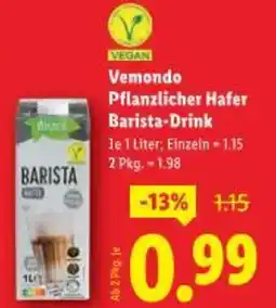 Lidl Vemondo pflanzlicher hafer barista-drink Angebot