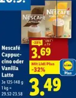 Lidl Nescafé cappuccino oder vanilla latte Angebot