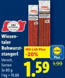 Lidl Wiesen- taler rohwurst- stangerl Angebot