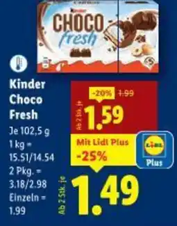 Lidl Kinder choco fresh Angebot