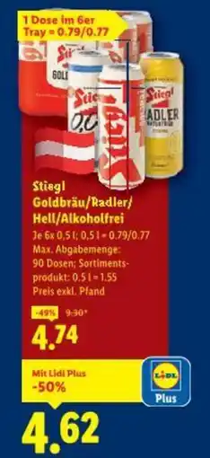 Lidl Stiegl goldbräu/radler/ hell/alkoholfrei Angebot
