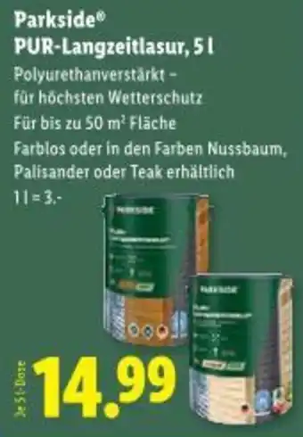 Lidl Parkside pur-langzeitlasur, Angebot