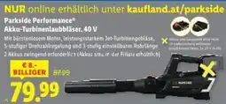Lidl Parkside performance® akku-turbinenlaubbläser, 40 v Angebot