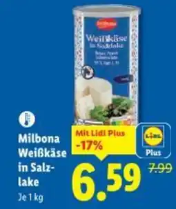 Lidl Milbona weißkäse in salz- lake Angebot