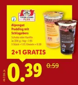 Lidl Alpengut pudding mit schlagobers Angebot