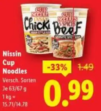 Lidl Nissin cup noodles Angebot